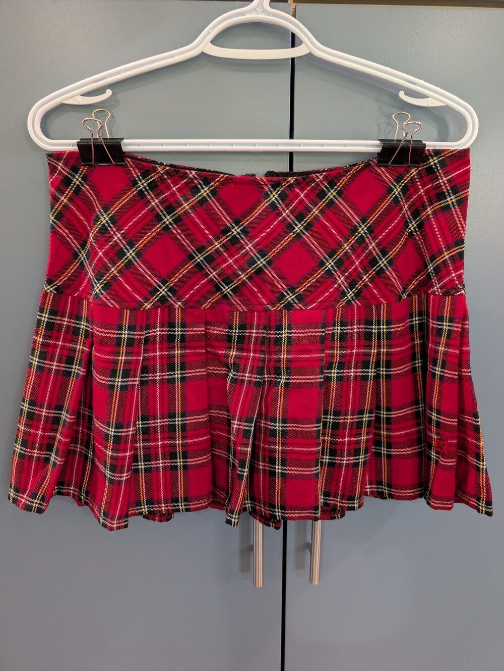 Royal Bones Red Plaid Skirt